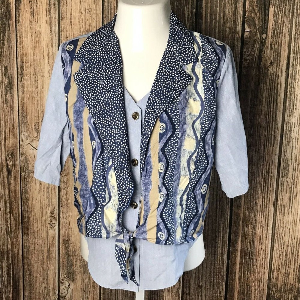 Connections Collared Vintage Denim Shirt Blouse S